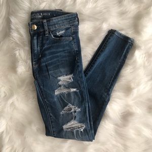 AE Distressed Super Stretch X Hi Rise Jegging - 2R